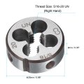 Round Threading Die 5 16-20 Un Thread Right Hand Screw Cutting Fixed Dies Alloy Tool Steel Tapping Repair