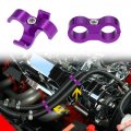 X Autohaux 6 Pcs An6 Vehicle Hose Separator Clamp Fuel Line Connector For Oil Purple