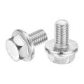 10pcs M6 X 10mm Hex Serrated Flange Bolts Screws 304 Stainless Steeld Head Flange Hexagon For Households Machine Tools And Diy 