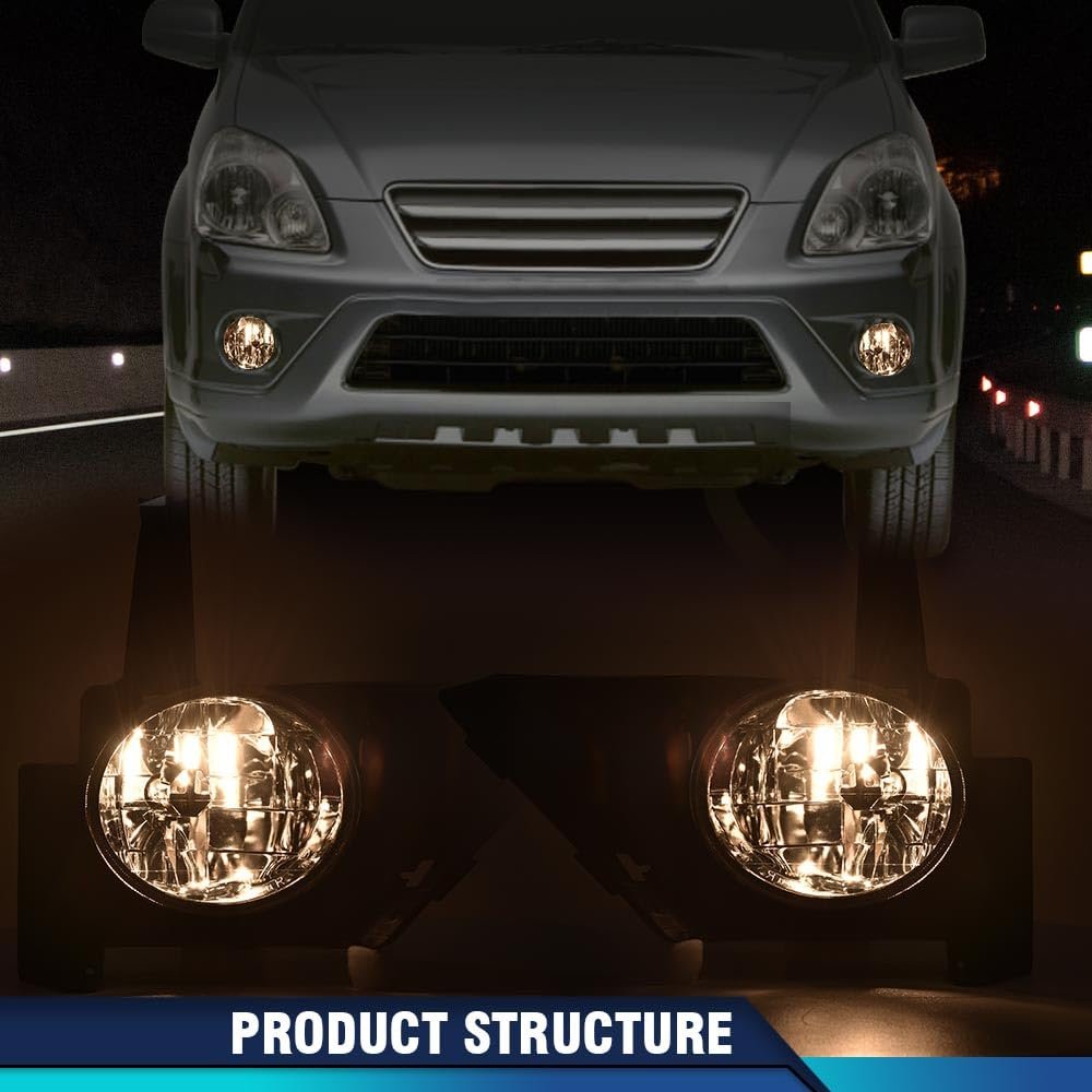 Fog Lights For 2005-2006 Cr-v Crv Driving Bumper Lamps Pair Switch Front Left Driver And Right Passenger Side