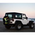Miyasang Dancing Tree Frog Spare Tire Cover Cartoon Green With Orange Eyes Equilibrium Swing Weatherproof Universal Wheel 