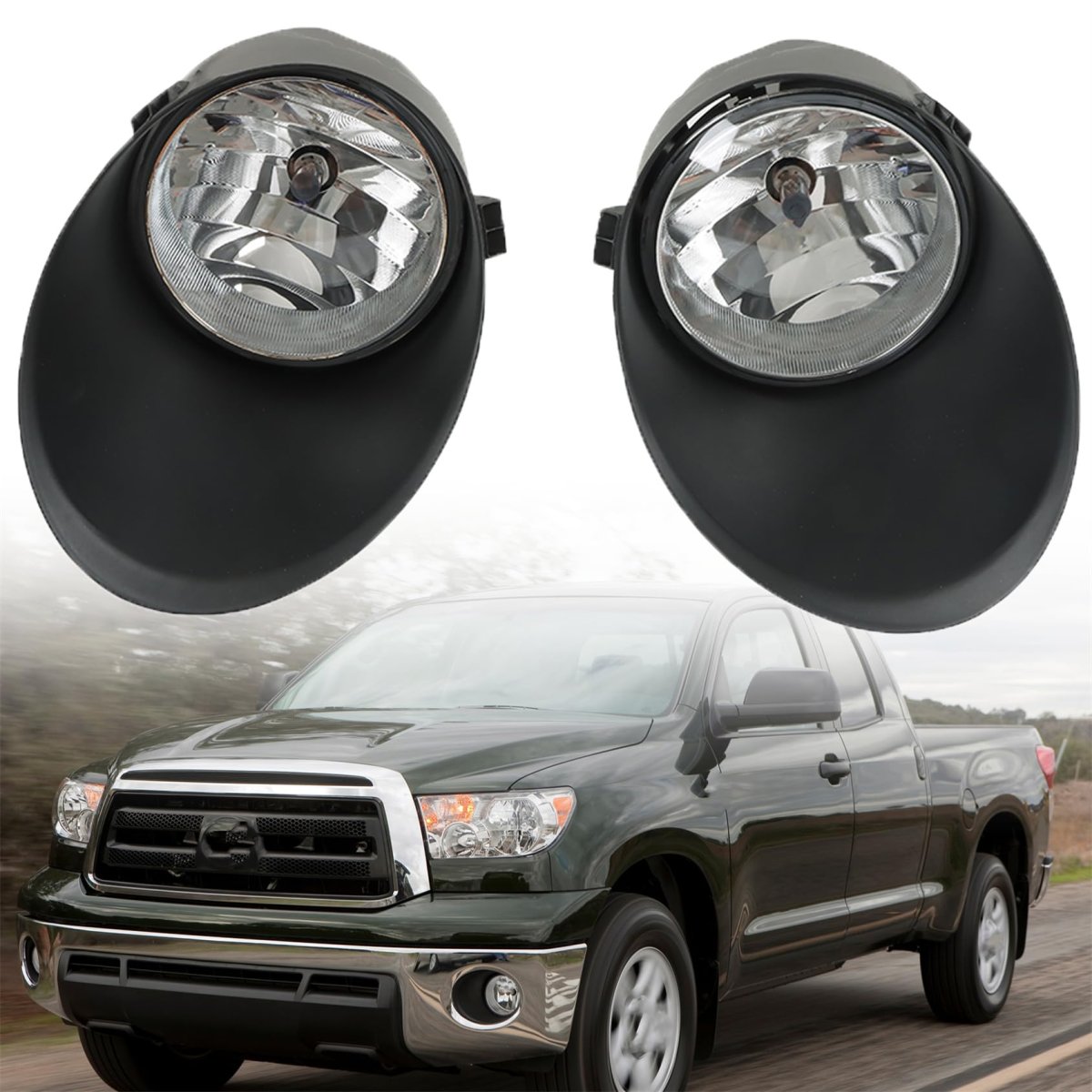 1 Pair Fog Lights Assembly Lh Rh Replacement For Tundra 2007-2013 Left And Right Side 81210-aa030 To2592117