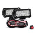 Nilight 2pcs 6 5 Inch 36w Flood Led Light Bar Work Off Road Driving With Wiring Harness 2 Years 