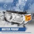 Factory Style Halogen Headlight Lamp Compatible With Toyota 4runner Limited Sr5 2010-2013 Driver Left Side Chrome Housing Amber