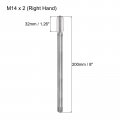 Uxcell Metric Thread Tap M14 X 2 H2 200mm Extra Long Straight Flute Screw Milling Machine Taps Threading Tapping Repair Tool