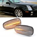 Nslumo Sequential Amber Led Side Marker Lights Replacement For 2005-2011 Cadillac Sts Clear Lens Front Fender Turn Signal