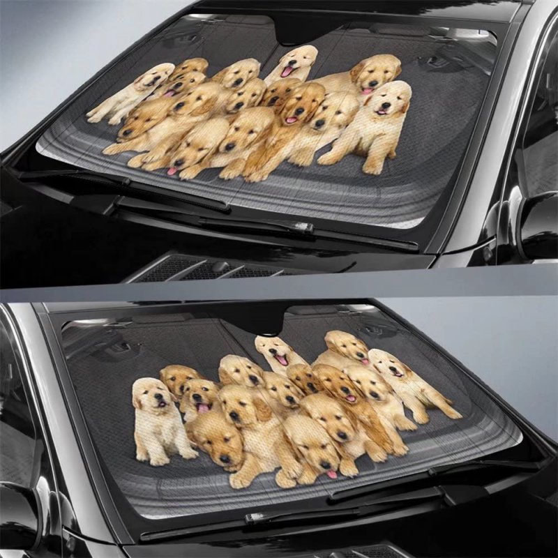 Golden Retriever Dog Windshield Sun Shade For Car Suv Truck Front Window Visor Shield Cover Auto Sunshield Protector