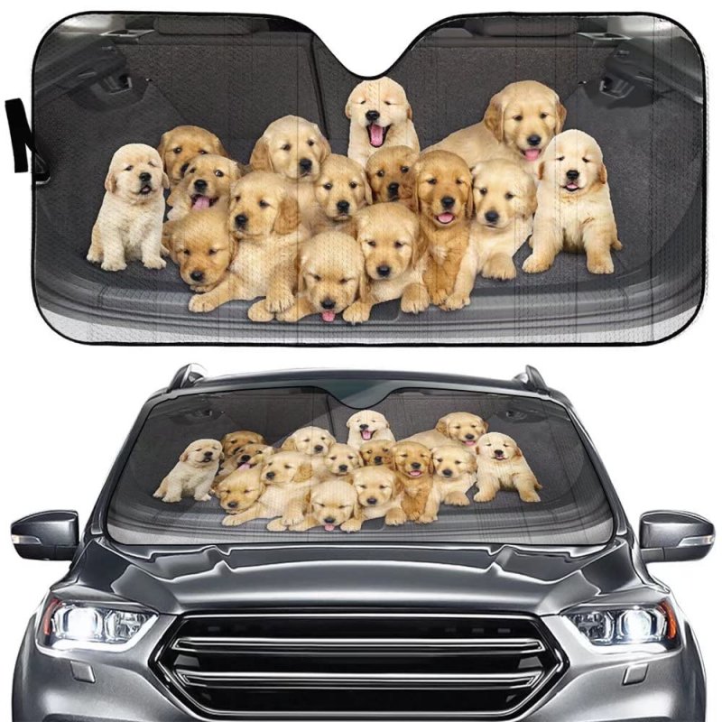 Golden Retriever Dog Windshield Sun Shade For Car Suv Truck Front Window Visor Shield Cover Auto Sunshield Protector
