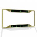 Fastasticdeals Metal Insert License Plate Frame Brontosaurus Green Style C Weatherproof Car Accessories Gold 4 Holes Solid 