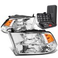Auto Dynasty Chrome Housing Amber Corner Headlight Lamps Tool Kit For Dodge Ram 1500 2500 3500 09-18 