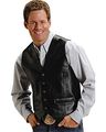 Roper Mens Lamb Leather Vest Black X-large 