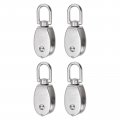 Uxcell 4pcs M20 Single Pulley Block 304 Stainless Steel Hanging Wire Towing Wheel Lifting Crane Swivel Hook Rope Cable Roller