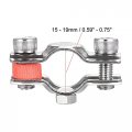 Uxcell Wall Ceiling Mount Pipe Supports 304 Stainless Steel Adjustable Bracket Clamp For 15-19mm 2pcs