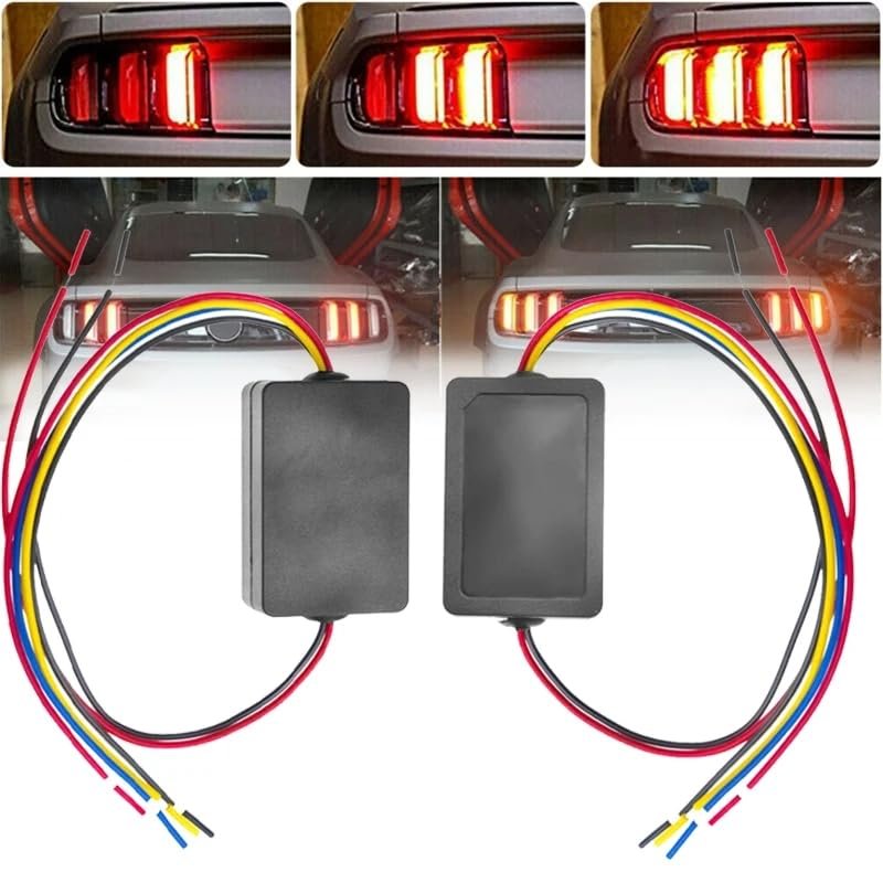 Yullign 3-step Sequential Dynamic Chase Flash Module Boxes Mustang Front Rear Turn Signal Light Led Controller For Ford 2pcs