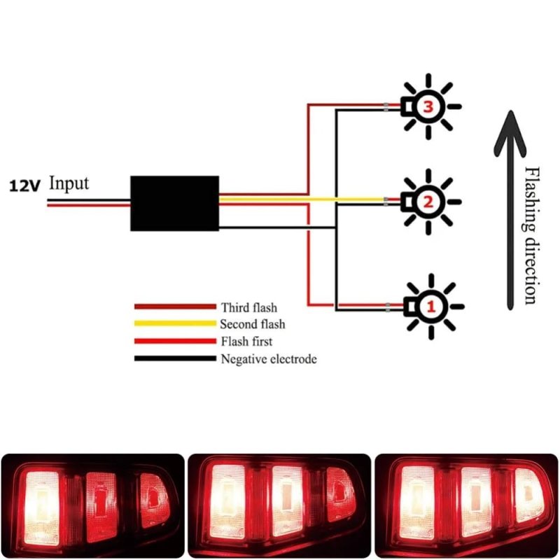 Yullign 3-step Sequential Dynamic Chase Flash Module Boxes Mustang Front Rear Turn Signal Light Led Controller For Ford 2pcs