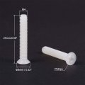Uxcell M4x25mm Threaded Nylon Screws Phillips Cross Flat Head Machine Bolts 100pcs