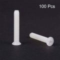 Uxcell M4x25mm Threaded Nylon Screws Phillips Cross Flat Head Machine Bolts 100pcs