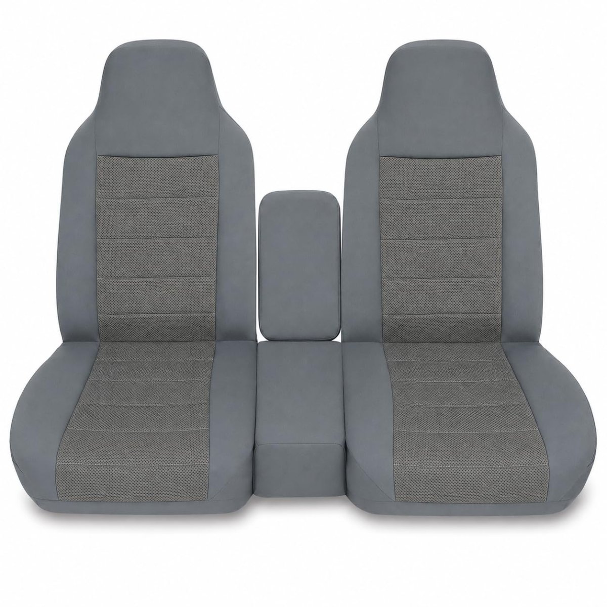 Dark Gray Front 60 40 Bench Perforated Seat Covers For Ford Ranger Pickup 2004 To 2012 Cloth High Back Set Without Center
