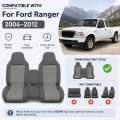 Dark Gray Front 60 40 Bench Perforated Seat Covers For Ford Ranger Pickup 2004 To 2012 Cloth High Back Set Without Center