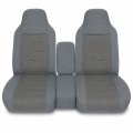 Dark Gray Front 60 40 Bench Perforated Seat Covers For Ford Ranger Pickup 2004 To 2012 Cloth High Back Set Without Center 