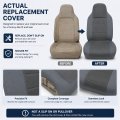 Dark Gray Front 60 40 Bench Perforated Seat Covers For Ford Ranger Pickup 2004 To 2012 Cloth High Back Set Without Center