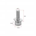 Uxcell M2 5 X 8mm Stainless Steel Hex Socket Head Cap Screws Bolts Combine With Spring Washer And Plain Washers 10pcs