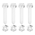 100 Sets Clear Acrylic Screws And Nuts Kit M4 X 20mm Pc Transparent Round Head Phillips Bolts With Hex For Machine Electronic 