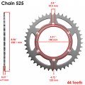 Caltric Front And Rear Sprockets Kit Compatible With Suzuki Gsx-r750 X 1998 1999
