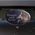 Protect And Serve K9 Police Thin Blue Line German Shepherd Dog Oval Tow Trailer Hitch Cover Plug Insert