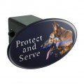 Protect And Serve K9 Police Thin Blue Line German Shepherd Dog Oval Tow Trailer Hitch Cover Plug Insert