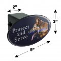 Protect And Serve K9 Police Thin Blue Line German Shepherd Dog Oval Tow Trailer Hitch Cover Plug Insert
