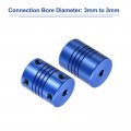 Uxcell 1pcs 3mm To Aluminum Alloy Shaft Coupling L25xd19 Flexible Coupler With Screws For Encoders And Motors Blue