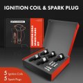 A-premium Set Of 5 Ignition Coil Pack And Iridium Spark Plugs Compatible With Chevrolet Trailblazer 2002-2005 Gmc Canyon
