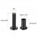 Uxcell Screw Post Fit For 5 16 8mm Hole Dia Male M6x25mm Binding Bolts Leather Fastener Carbon Steel Black 10 Sets