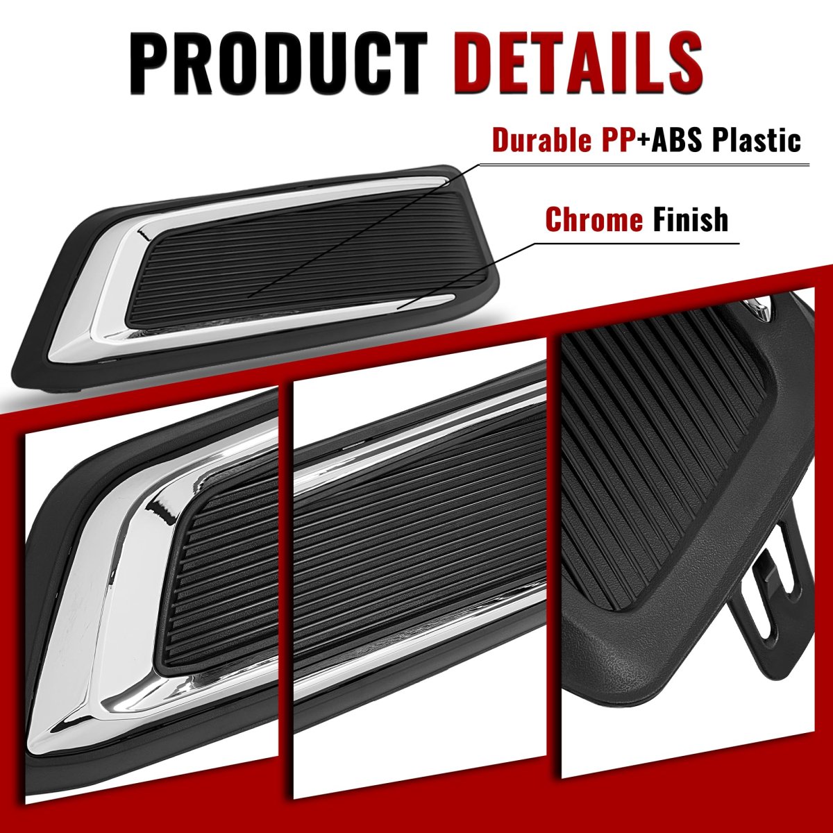 Hecasa Pair Fog Light Covers For 2014-2020 Chevy Chevrolet Impala Ls Lt Ltz Front Bumper Lamp Bezel Trim Left Right Side
