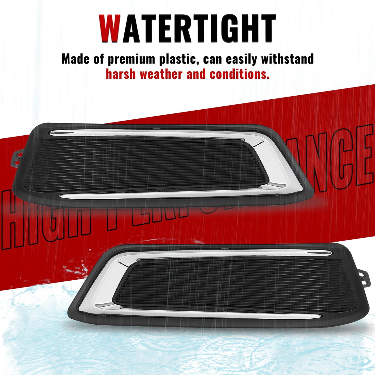 Hecasa Pair Fog Light Covers For 2014-2020 Chevy Chevrolet Impala Ls Lt Ltz Front Bumper Lamp Bezel Trim Left Right Side