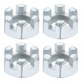 3 4-16 Unf Hexagon Slotted Nut Grade 6 8 Zinc-plated Carbon Steel Hex Nuts Good For Machinery Repairing Silver 4pcs 