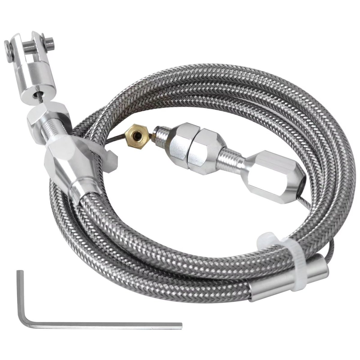 Ls Swap Throttle Cable 36 In For Chevy Ls1 Engines 1997 2007 Silver Universal Accelerator With Stainless Steel And Rubber