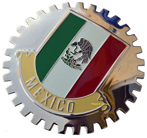 Mexico Mexican Flag Car Grille Badge
