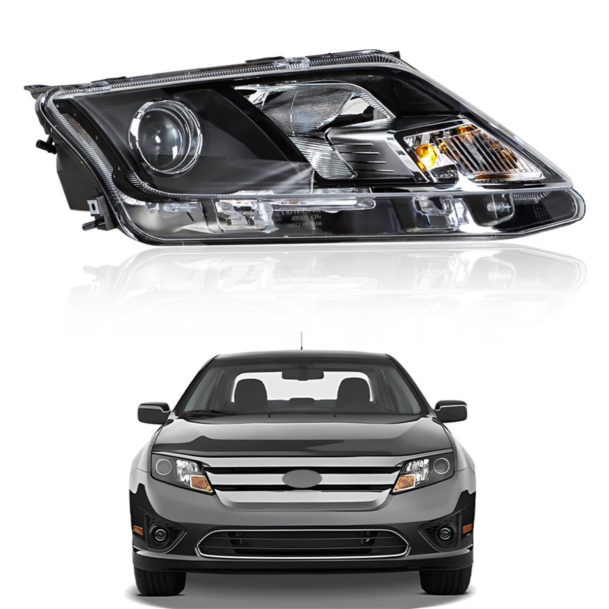Headlight Assembly Replacement For Fusion 2010-2012 Housing Black Lamp Set Passenger Side Rh 1pc 9e5z13008a