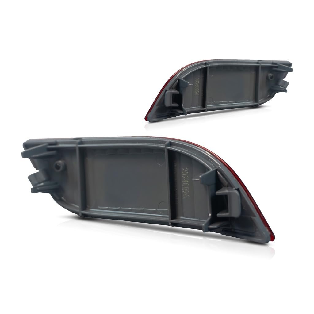 Rear Bumper Reflector Pair For Jeep Compass 2017 To 2024 Capa Red Lens Abs Plastic With Bulbs Ch1184106c Ch1185106c 55112679aa