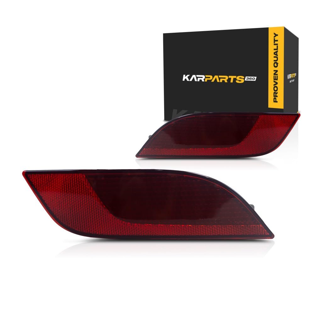Rear Bumper Reflector Pair For Jeep Compass 2017 To 2024 Capa Red Lens Abs Plastic With Bulbs Ch1184106c Ch1185106c 55112679aa