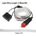 2 Meter 6ft Neon El Wire String Strip Ice Blue Cold Light Glow With Cigarette Lighter For Car Interior Decoration