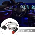 2 Meter 6ft Neon El Wire String Strip Ice Blue Cold Light Glow With Cigarette Lighter For Car Interior Decoration