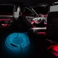 2 Meter 6ft Neon El Wire String Strip Ice Blue Cold Light Glow With Cigarette Lighter For Car Interior Decoration