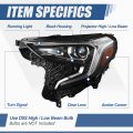 Auto Dynasty Hid Projector Headlights Assembly Compatible With Gmc Terrain 2018-2021 Driver Left Side Black Housing Amber
