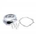Httmt Mt313-005a- Chrome Left Engine Stator Cover See Through Compatible With 2007-2014 Cbr600rr F5 W Gasket