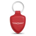Jeep Trailhawk Red Shield-shape Style Genuine Leather Key Chain Official Licensed