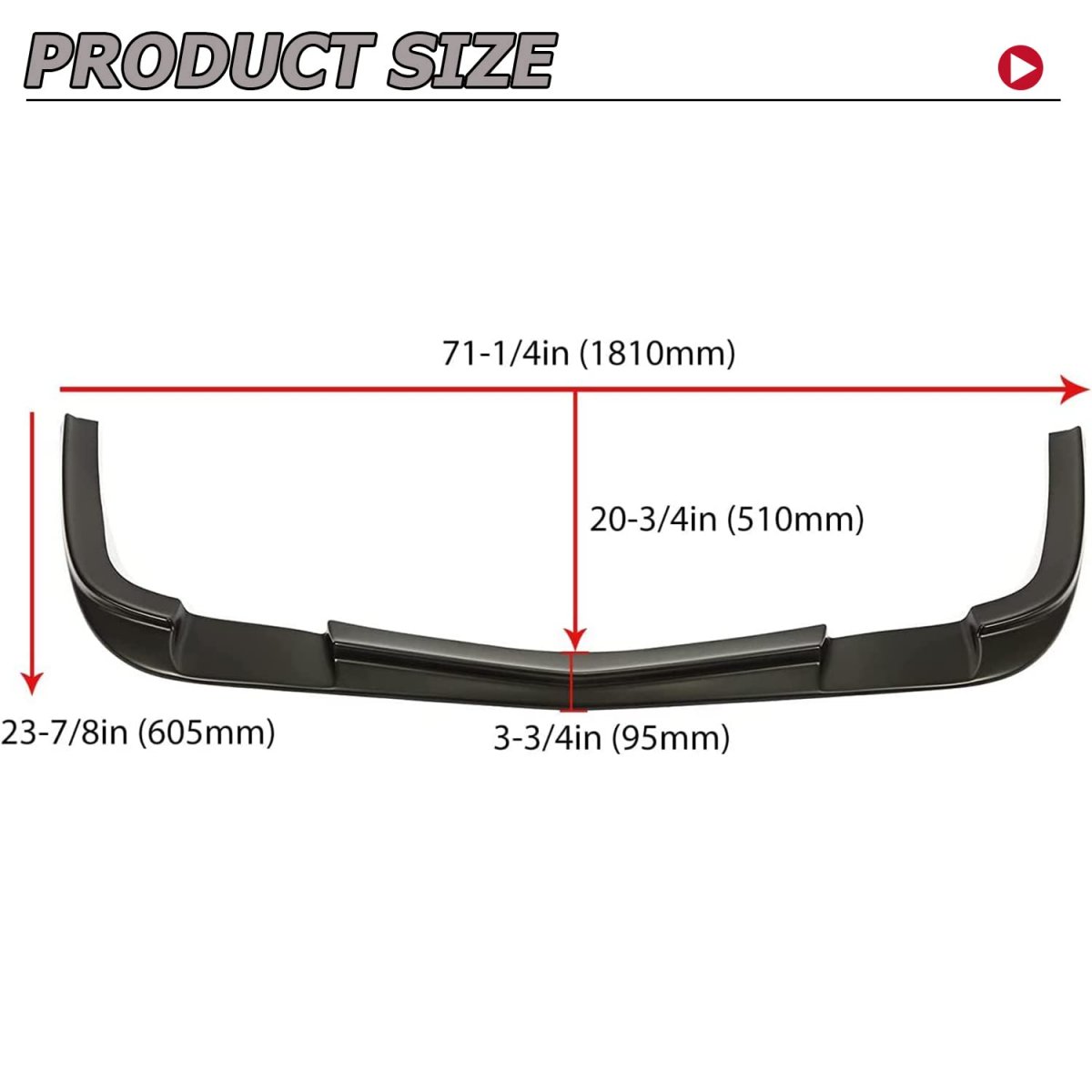 Hecasa Lower Front Bumper Lip For 1997-2004 Chevrolet Chevy Corvette C5 Models Splitter Under Panel Spoiler Diffuser Protector