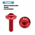 Uxcell 40pcs M6 X 20mm Red Aluminum Alloy Motorcycle Hex Socket Head Bolts Bumper Screws Universal Replacement